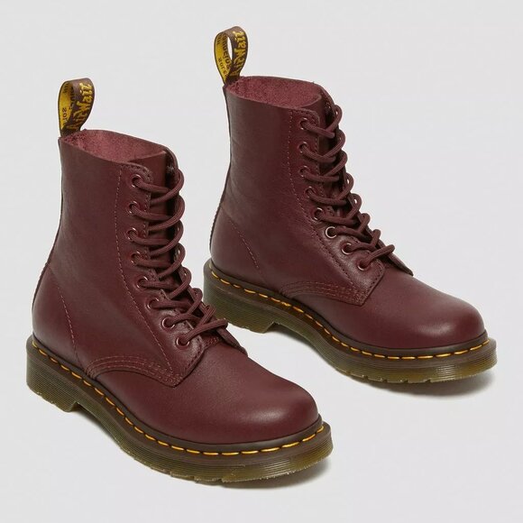 Dr. Martens Pascal Virginia Leather Boots Cherry Red Women’s US 6 / EU 37 / UK 4 - Picture 1 of 11